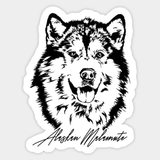 Alaskan Malamute sleddog dog portrait Sticker